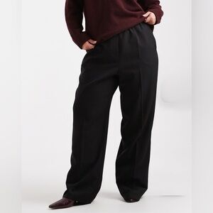 NWT Women’s ASOS Design Curve SZ 22 Black Elastic Waist Pull-On Pants 27”inseam